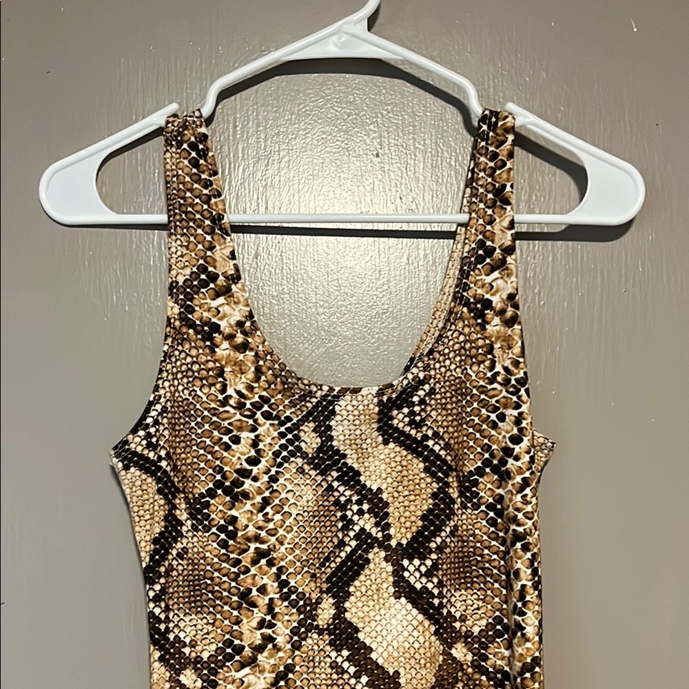 Snakeskin Print Sleeveless Top